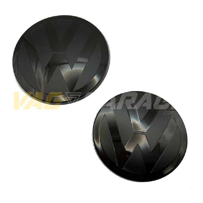 VW Gloss/Matte Black Overlay Badge Set POLO AW GTI / R Line 17-21 (ACC Radar)