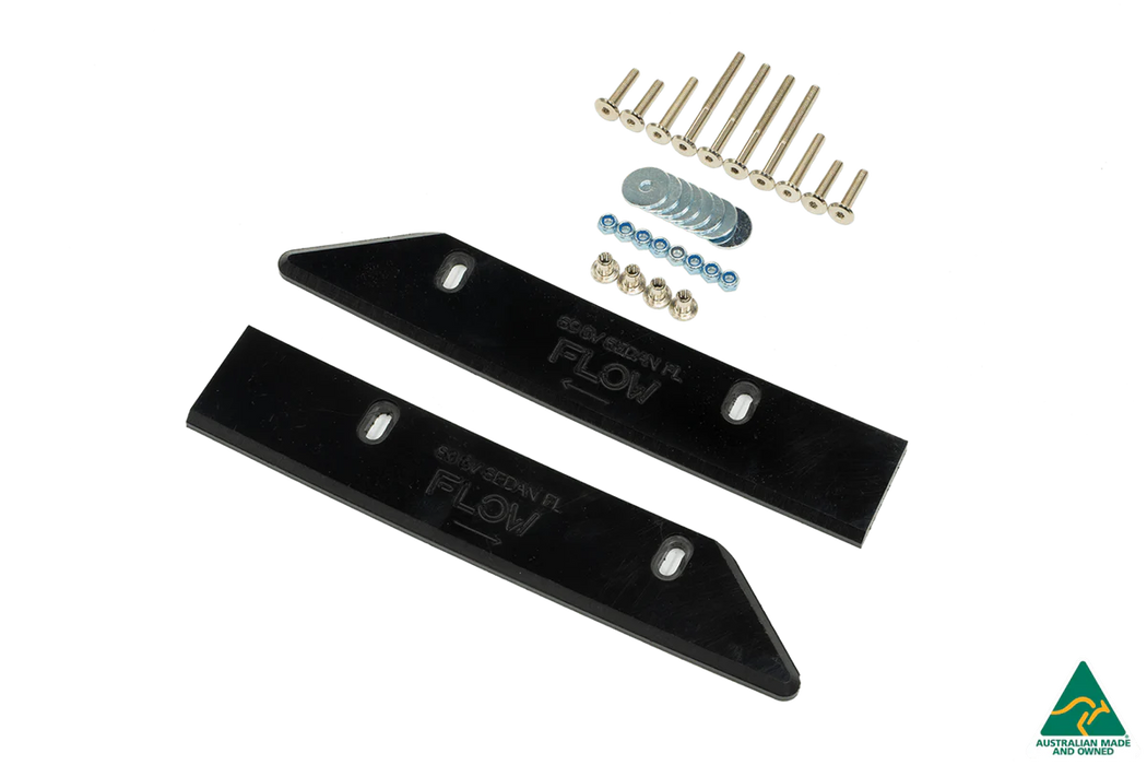 Flow Design S3 8V Sedan Facelift Gloss Black/Textured Black Side Skirt Splitters (Pair)