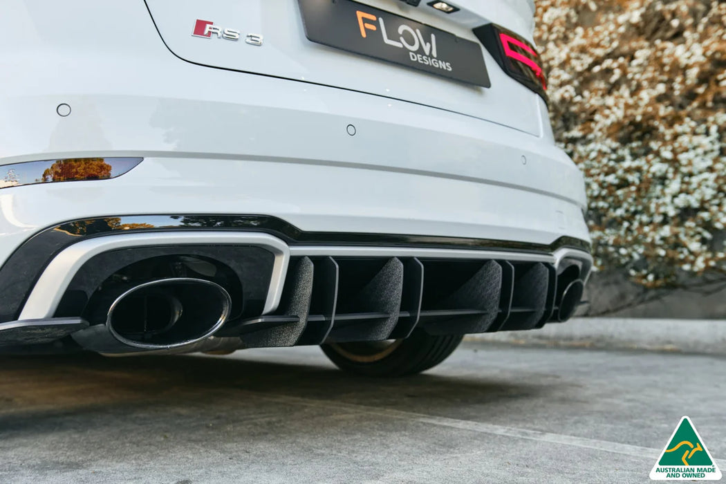 Flow Design RS3 8V Sedan Facelift  Gloss Black/Textured Black  Flow-Lock Rear Diffuser