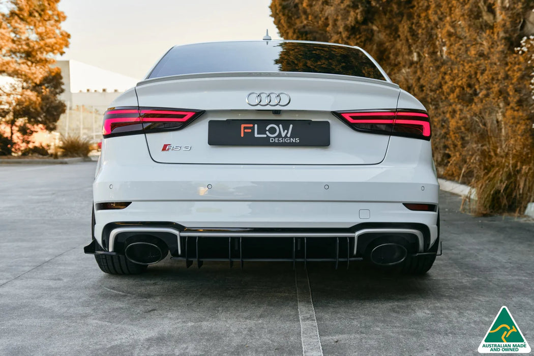 Flow Design RS3 8V Sedan Facelift  Gloss Black/Textured Black  Flow-Lock Rear Diffuser