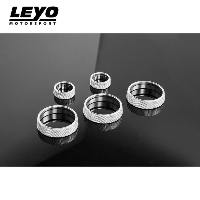 LEYO -  Silver Billet Aluminium Knobs 5 PCS - MK7, Passat, Tiguan, Touran