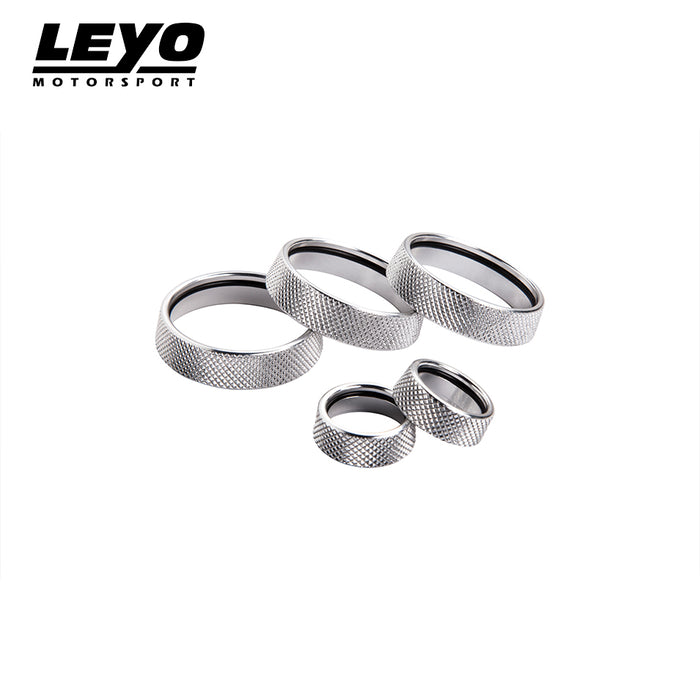 LEYO -  Silver Billet Aluminium Knobs 5 PCS - MK7, Passat, Tiguan, Touran