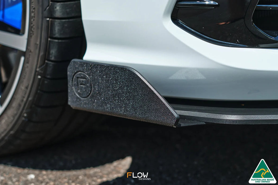 Flow Design VW MK8 Golf R Front Lip Splitter Winglets (Pair)