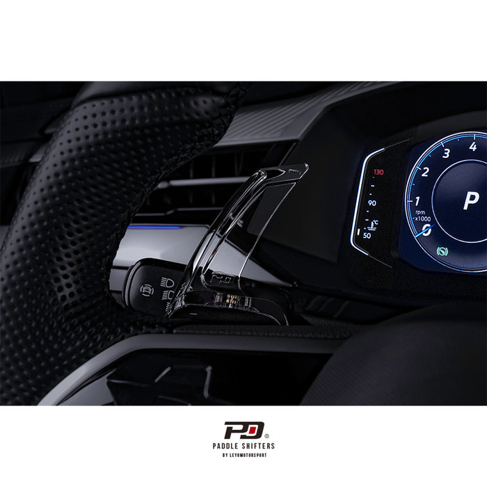 LEYO -  Clear Paddle Shift Extension - VW Golf MK8, Polo MK6 GTI FL, T-Roc MK1/MK2 FL, Arteon MK1 FL