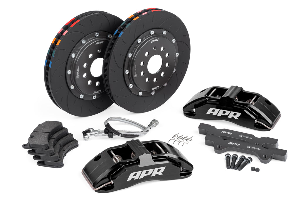 APR BRAKES - 350X34MM 2 PIECE 6 PISTON KIT - FRONT - BLACK - (MQB 312MM)