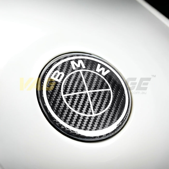 BMW Carbon Fibre / White Badge