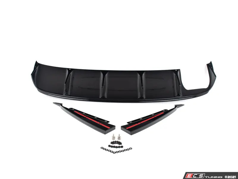 MK6 Jetta Facelift Rear Diffuser - With Side Spats - Gloss Black