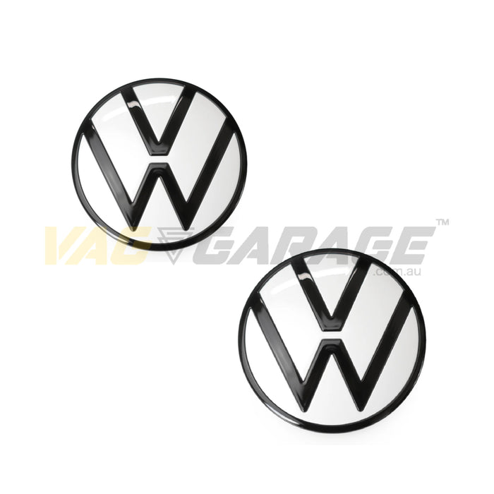 VW Gloss Black/White Overlay Badge Set MK8 GTI/R (ACC Radar)