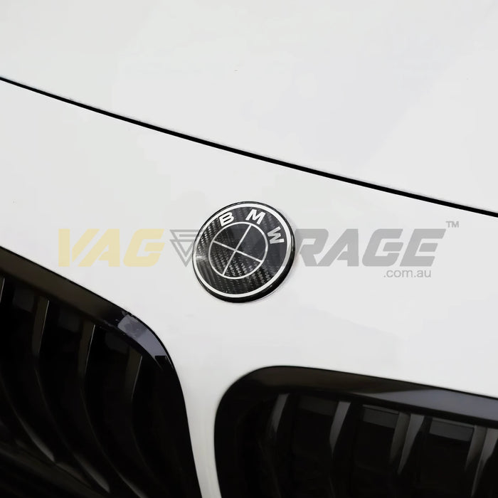 BMW Carbon Fibre / White Badge